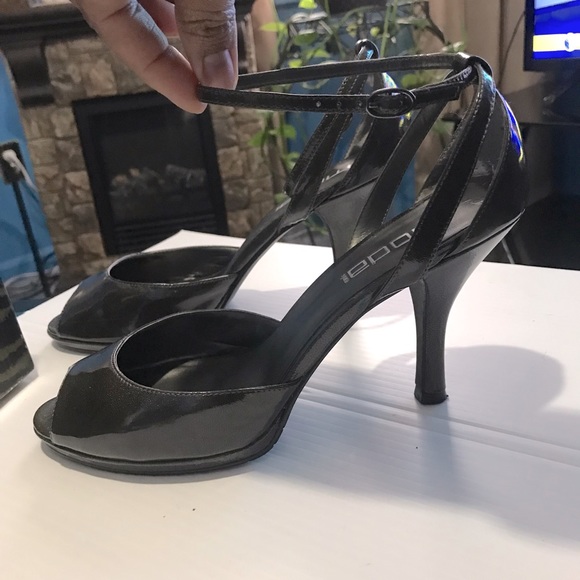 Moda Spana Shoes - Moda Spana Desert Patent Leather Ankle Strap Heels